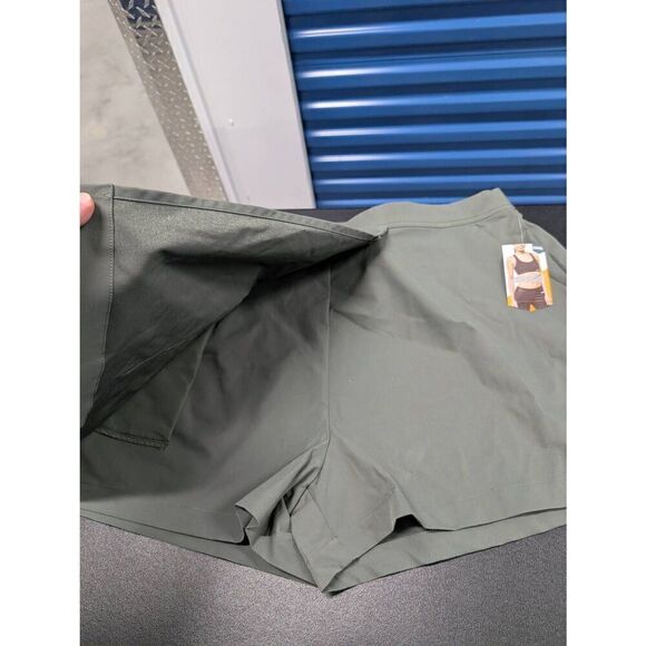 NWT Avia Cargo Skirt Hike Skort Casual Green Midnight Mini Skirt Side Slit High - Picture 2 of 8